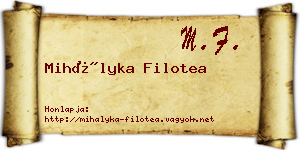 Mihályka Filotea névjegykártya